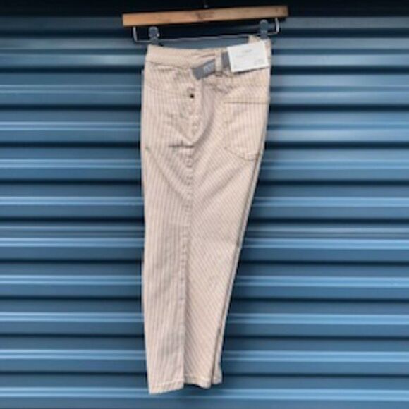 Petite Crop Jeans . Size: 4 Petite . Pinstripe . Shape Fit - Mid Rise Jeans - Picture 2 of 3